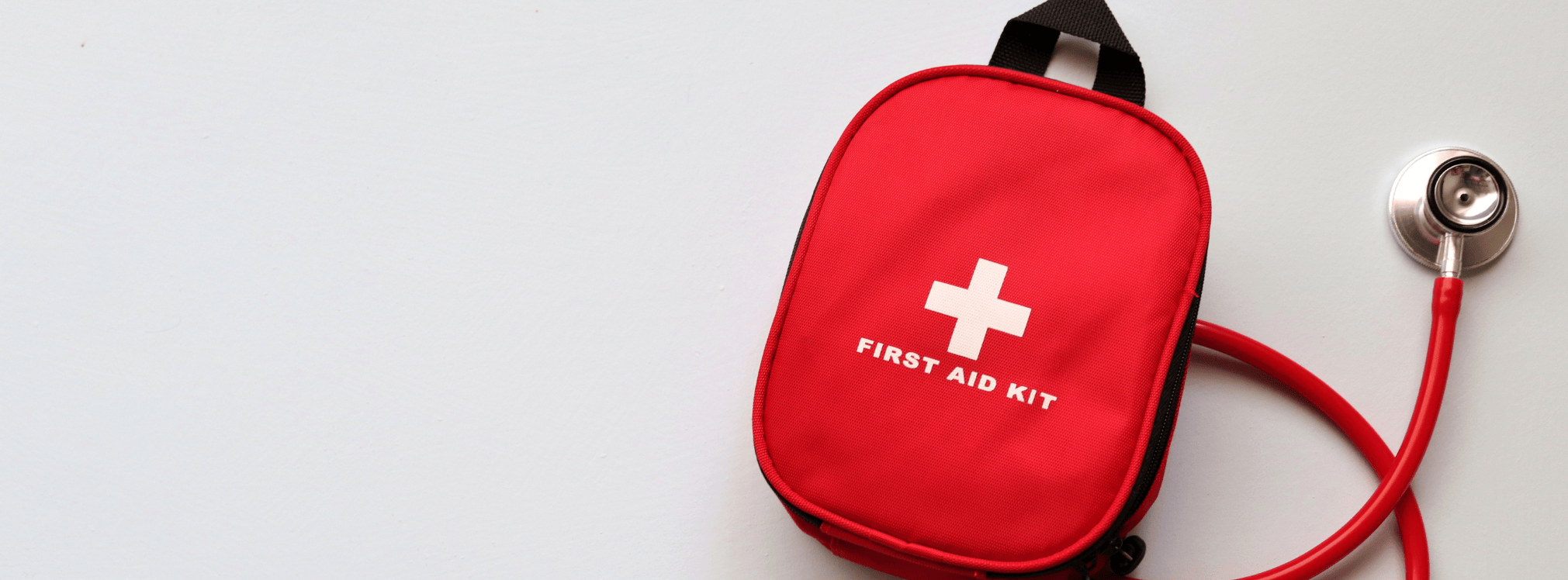 First aid bag and a stethoscope