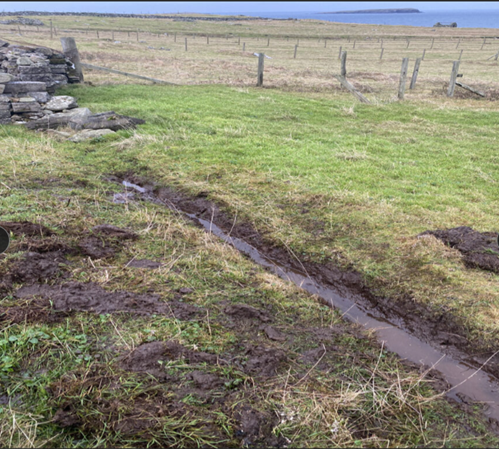 A trench is dug into the ground A trench is dug into the ground
